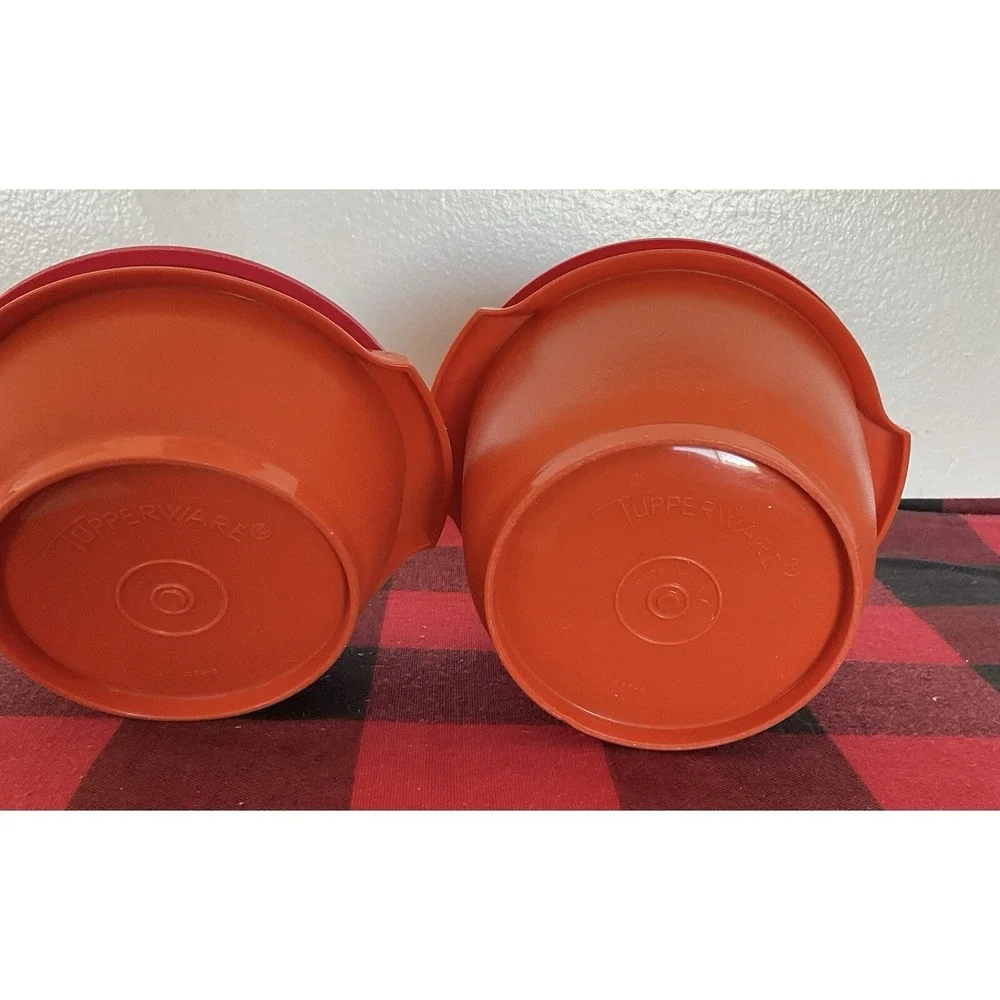 Vintage Tupperware Servalier Bowl Set of 1323-5 & 886-6 Red Lids 312-17 & 815-36